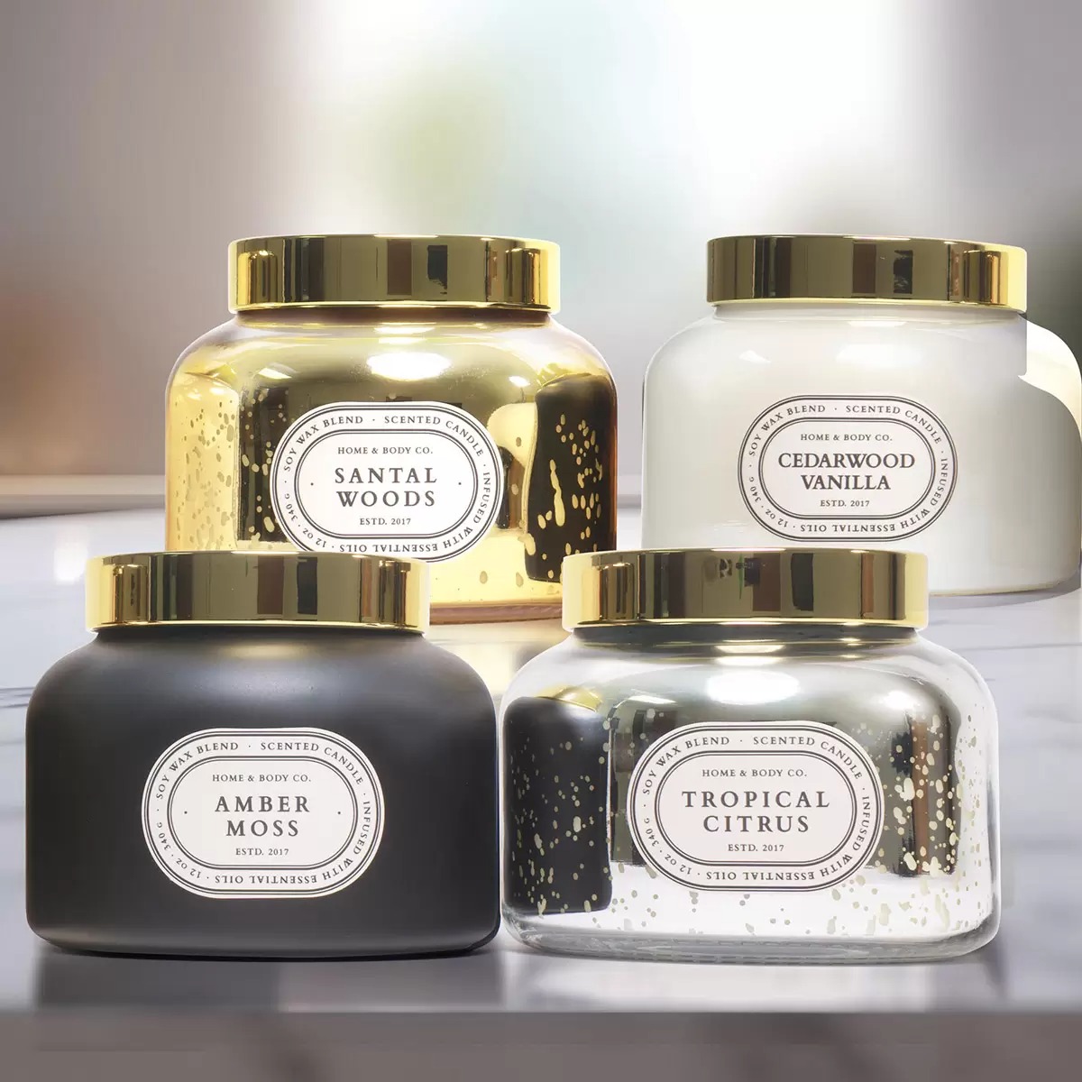 Home & Body Company Juego de Velas de Mezcla de Cera de Soya