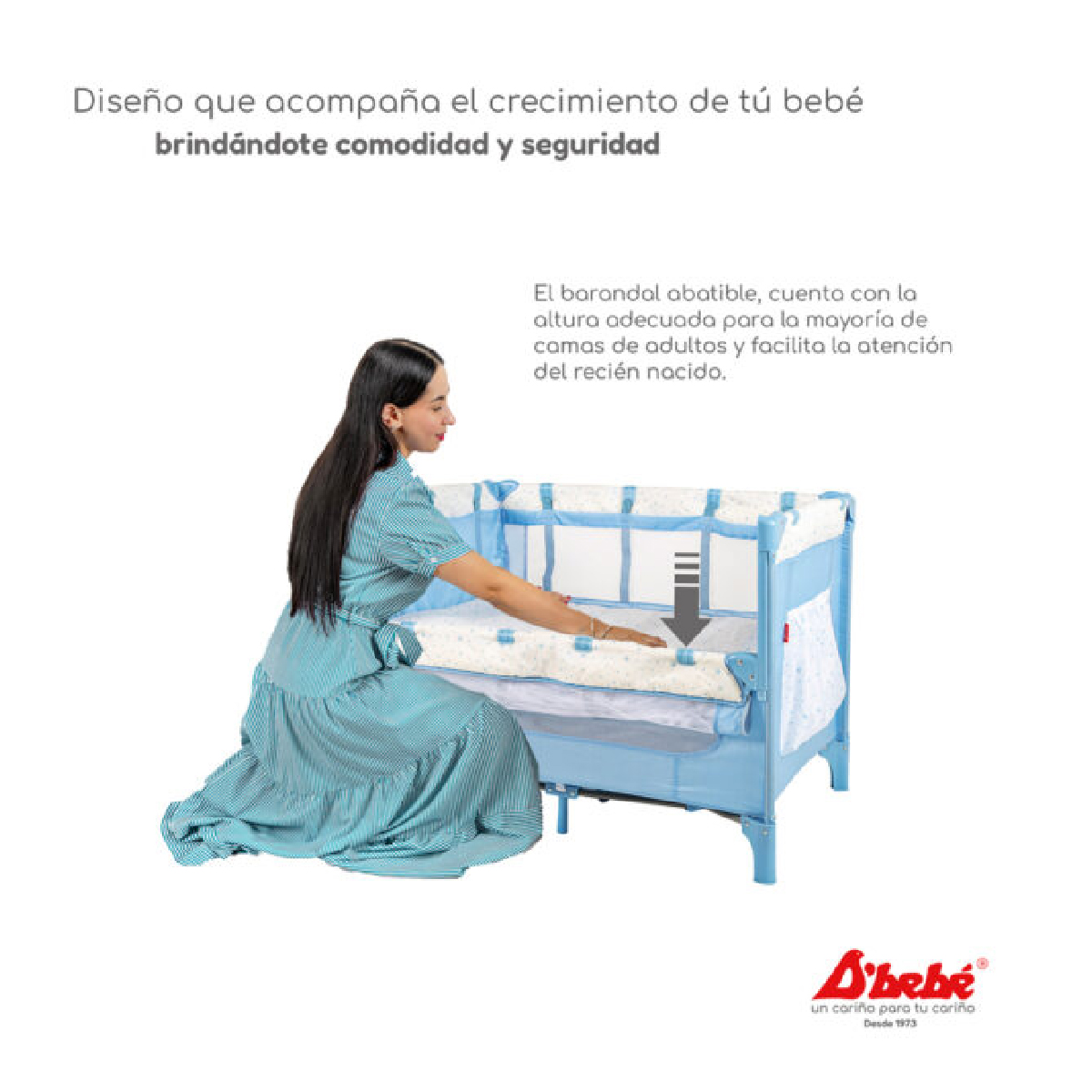 Cuna Colecho Debebe Love & Care Azul