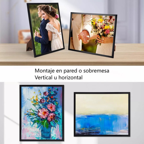 Juego De 5 Marcos De Fotos Decorativos De Gran Tamaño(11*14) Color Negro Marco De Fotos Grande
