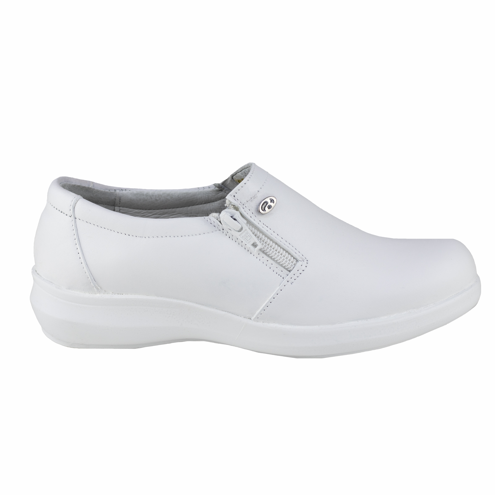 Zapato Mocasín Clínico Para Mujer De Servicio Barcassi 5308 Blanco Acolchado Salud