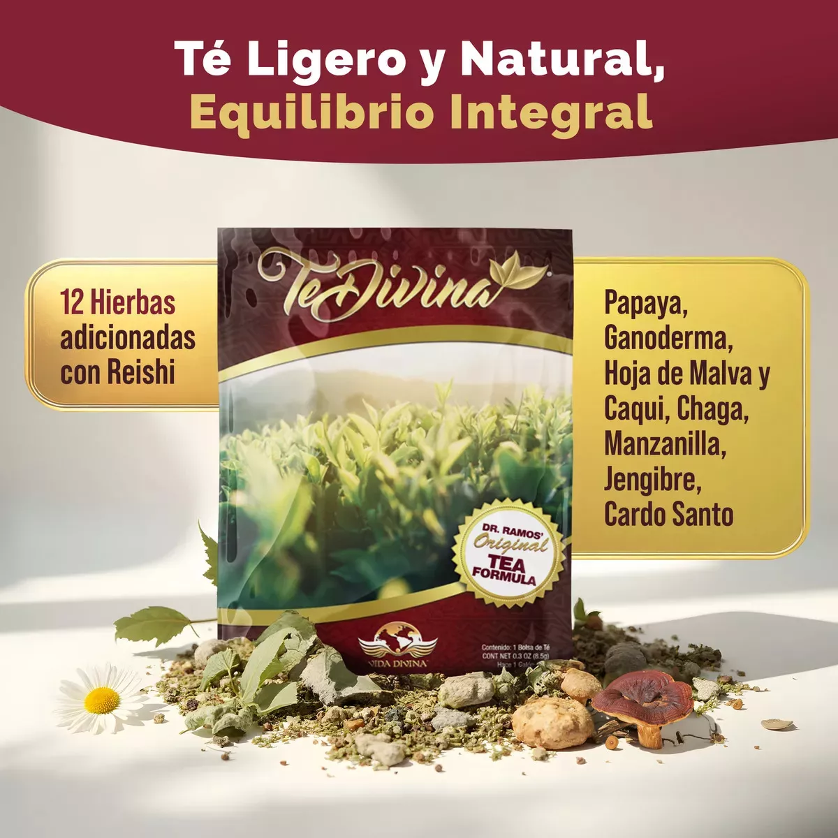 Té Divina Vida Divina Detox Natural en Sobres – 1 Semana de Limpieza Digestiva