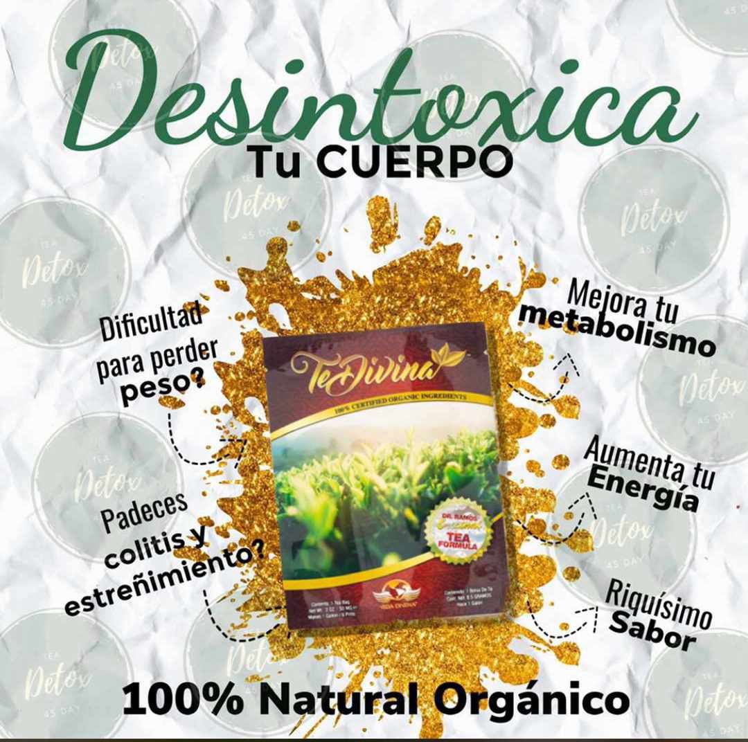 Té Divina Vida Divina Detox Natural en Sobres – 1 Semana de Limpieza Digestiva