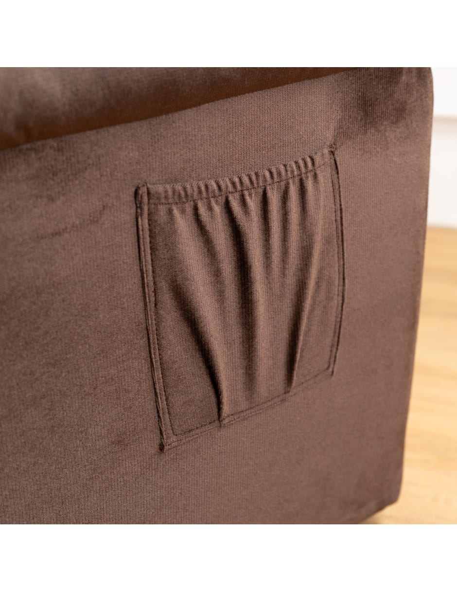 Sillón Reclinable Boston con 3 Posiciones y Bolsillo Lateral, Chocolate