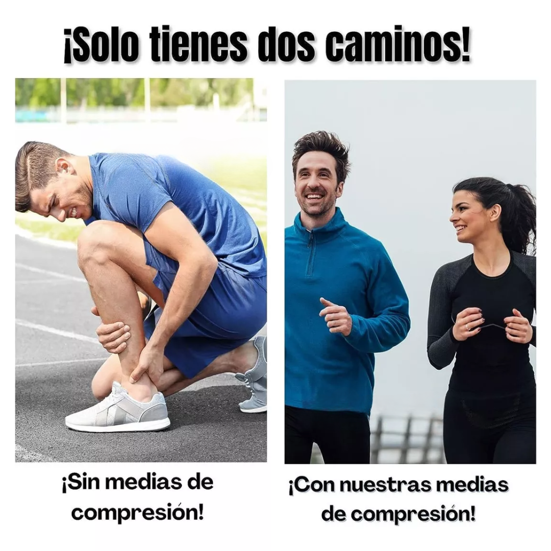 10 Pares de Medias de Compresión - Alivio para Varices y Mejora la Circulación Talla L/XL