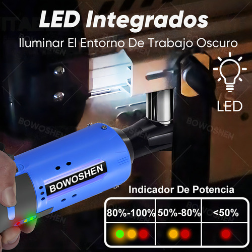 Llave De Impacto Inalámbrico Pistola De Impacto 3/8 2batería Matraca Eléctrica 110V/220V BOWOSHEN