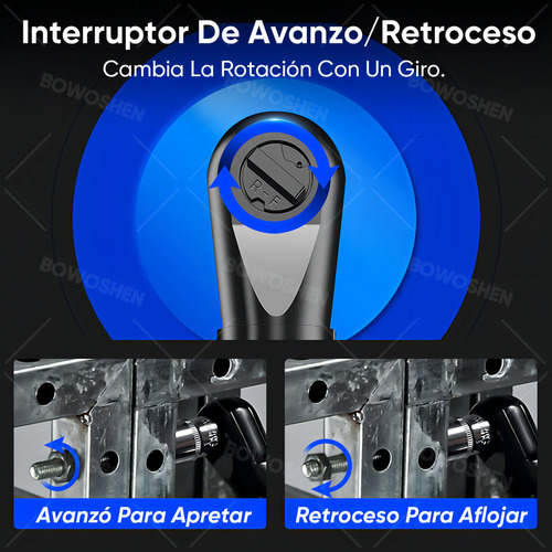 Llave De Impacto Inalámbrico Pistola De Impacto 3/8 2batería Matraca Eléctrica 110V/220V BOWOSHEN