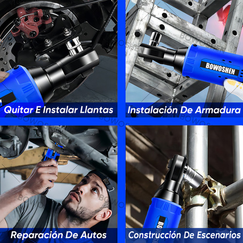 Llave De Impacto Inalámbrico Pistola De Impacto 3/8 2batería Matraca Eléctrica 110V/220V BOWOSHEN