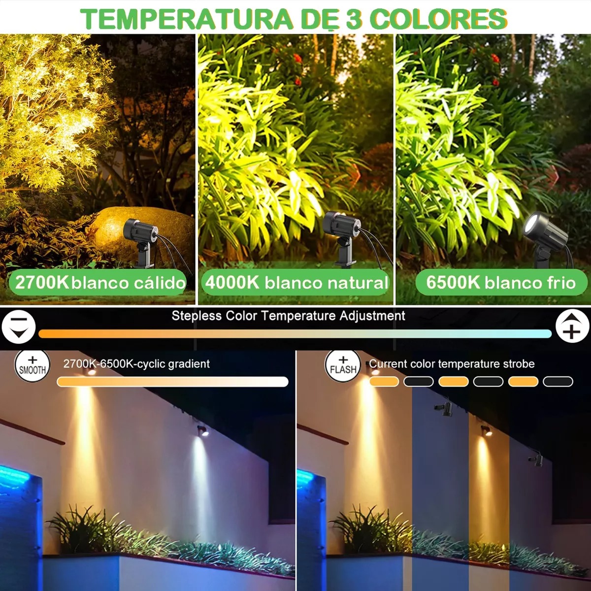 6 En 1 Lamparas Solares Para Jardin Exteriores Foco Remote