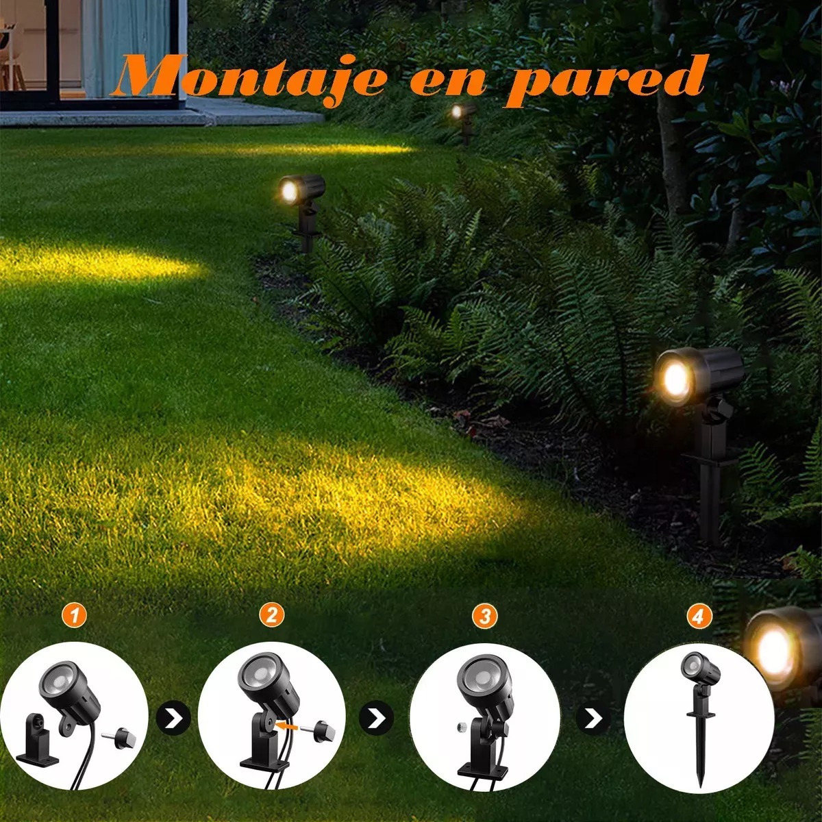 6 En 1 Lamparas Solares Para Jardin Exteriores Foco Remote