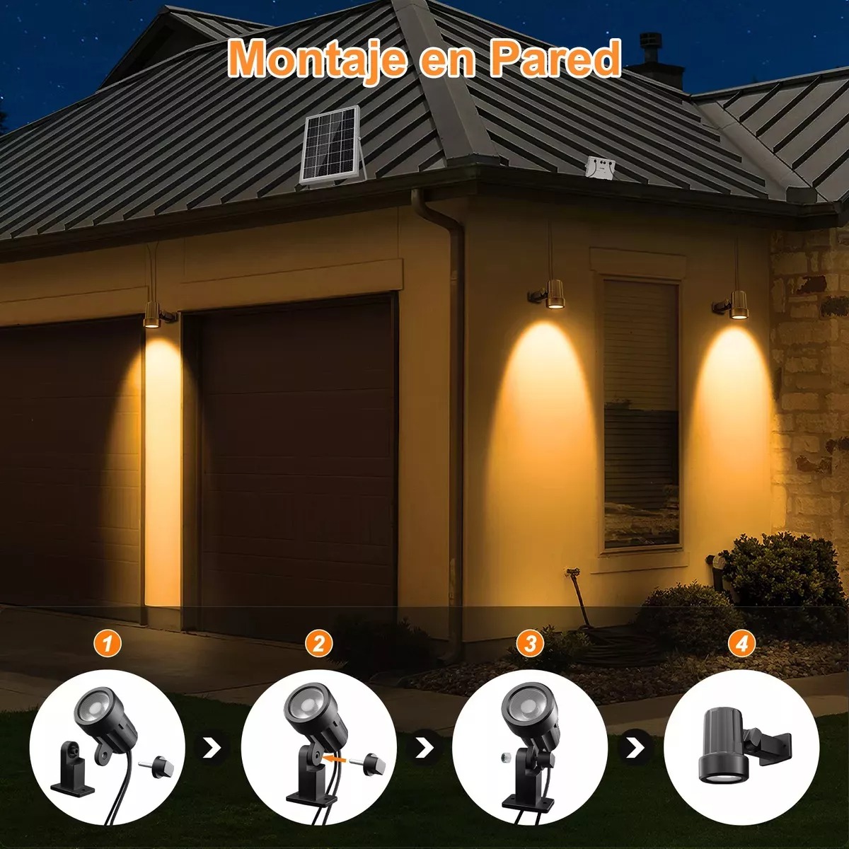 6 En 1 Lamparas Solares Para Jardin Exteriores Foco Remote