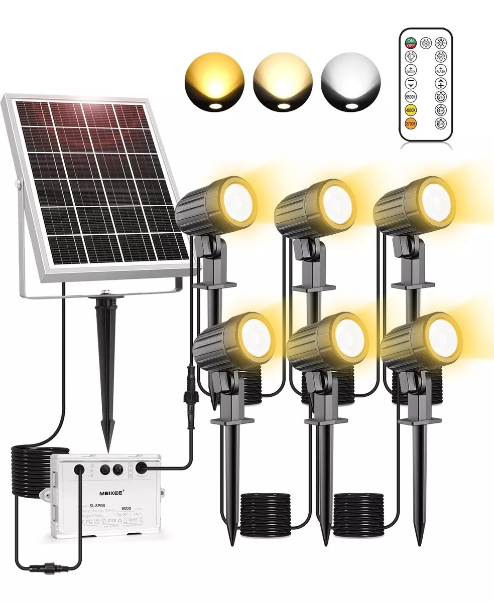 6 En 1 Lamparas Solares Para Jardin Exteriores Foco Remote