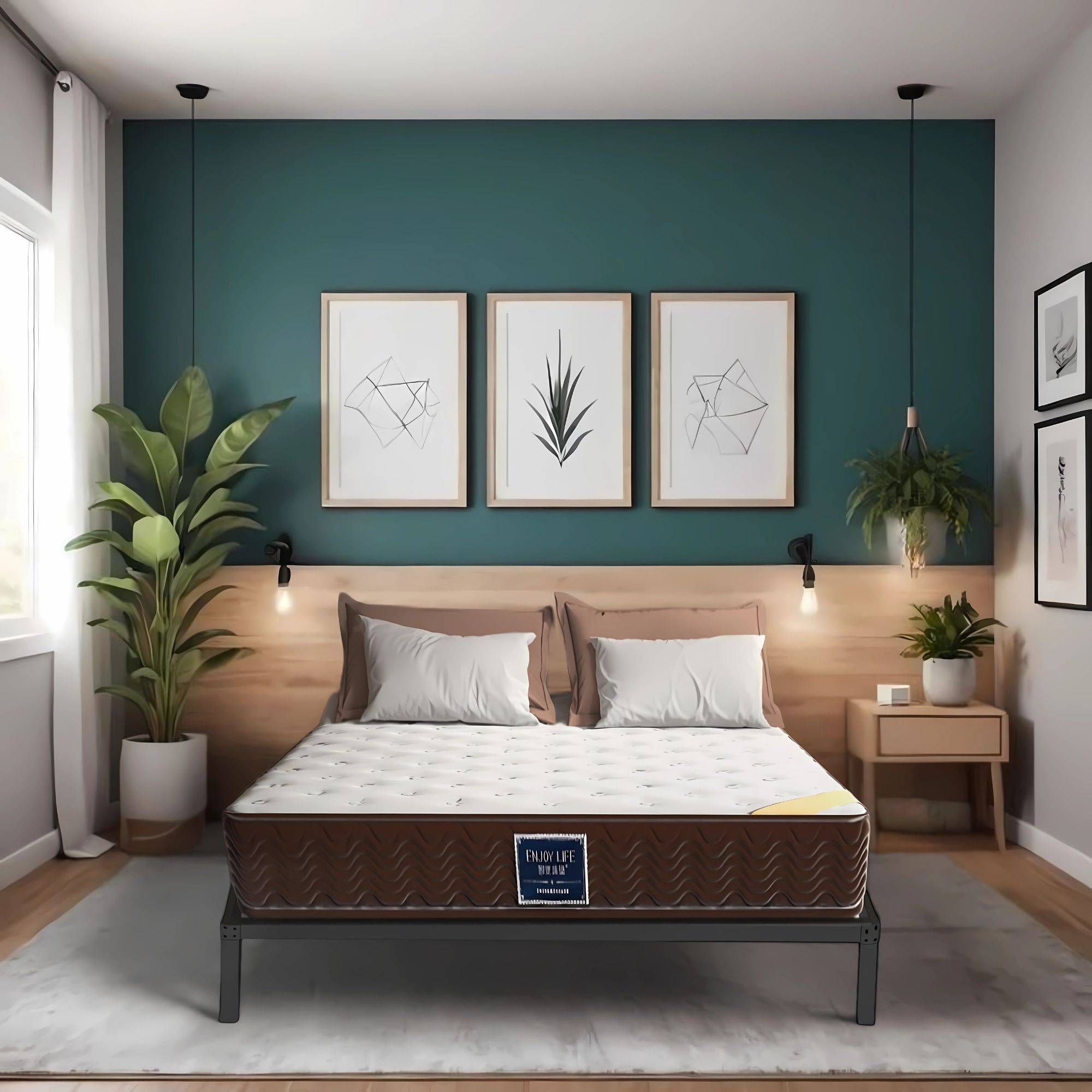 Ilios Innova | Base Cama Matrimonial: Estructura de Acero, Diseño Minimalista