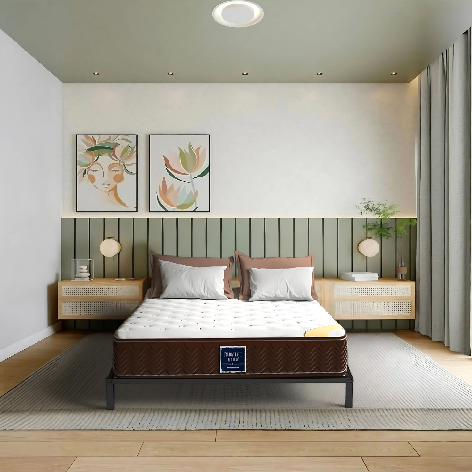 Ilios Innova | Base Cama Matrimonial: Estructura de Acero, Diseño Minimalista