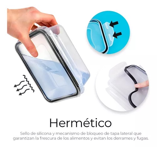 Recipientes Herméticos De Almacenamiento De Cocina 42 Pz Color Transparente Raganet