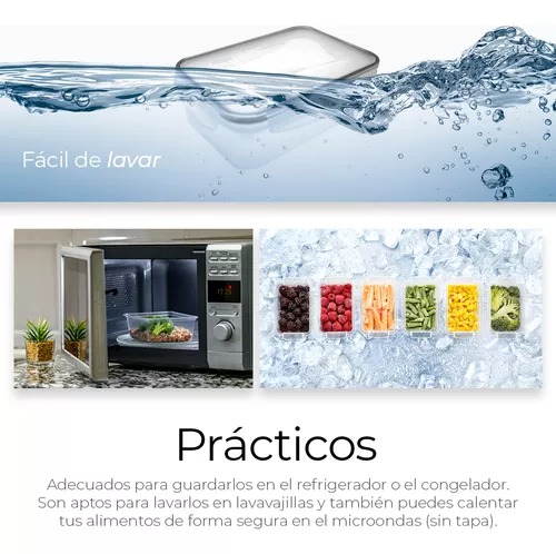 Recipientes Herméticos De Almacenamiento De Cocina 42 Pz Color Transparente Raganet