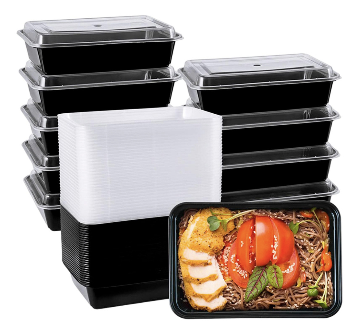 Contenedores Recipientes Para Alimentos Reutilizables 20 Color Negro