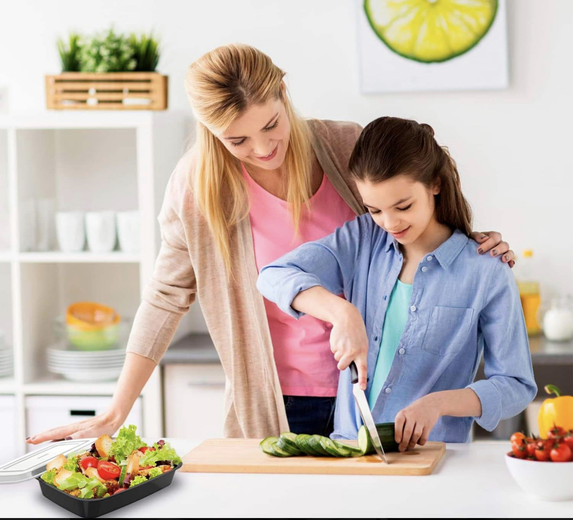 Contenedores Recipientes Para Alimentos Reutilizables 20 Color Negro