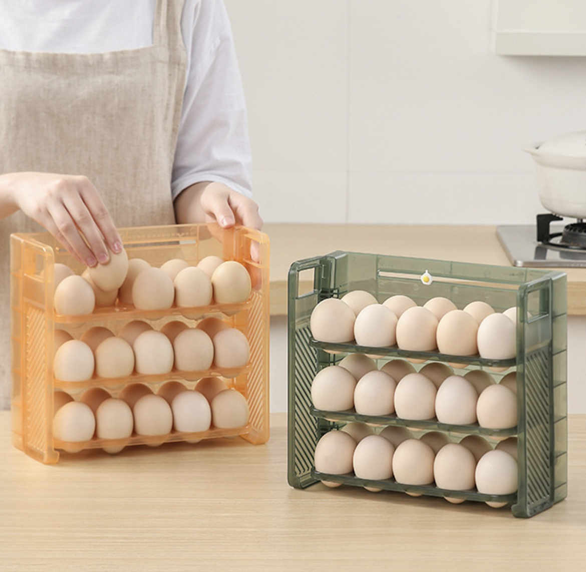 Organizador De Huevos De 3 Niveles Para 60 Huevos,2pz