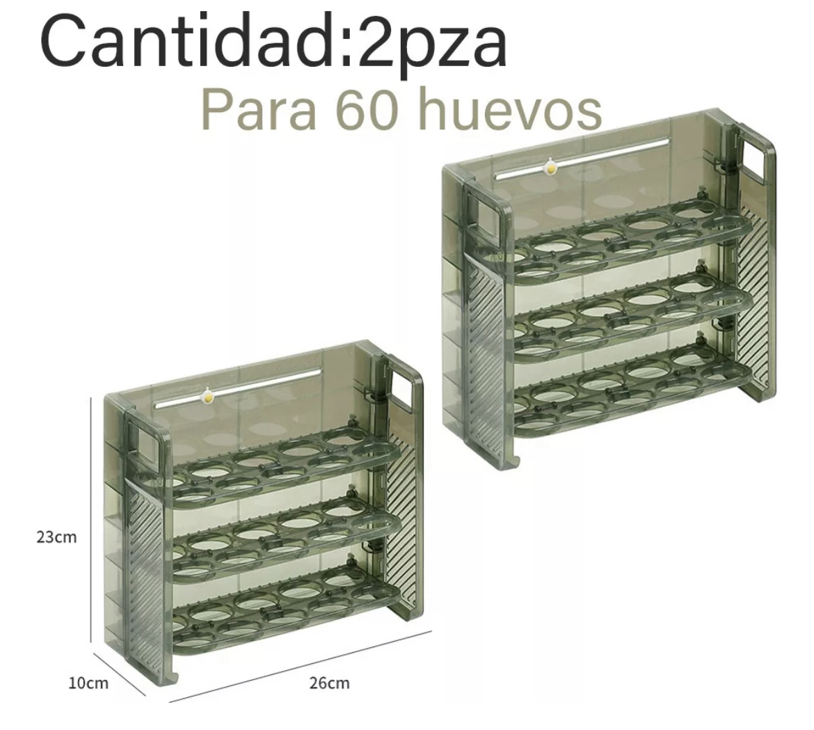 Organizador De Huevos De 3 Niveles Para 60 Huevos,2pz