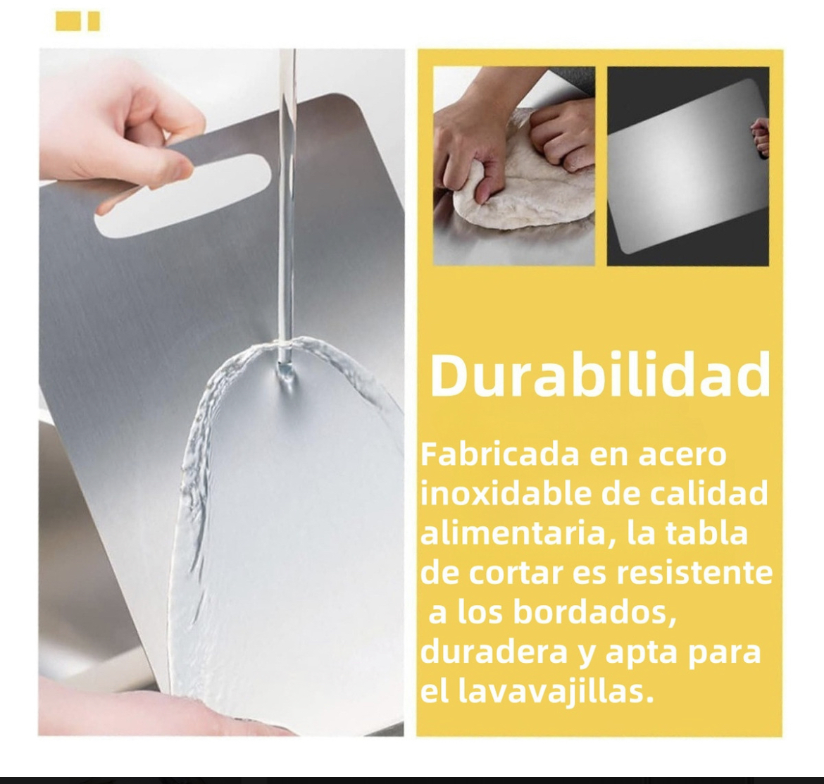 2pzs Tabla De Picar Verduras Frutas Acero Inoxidable Durable, Tabla Para Cortar Con 3 Tallas
