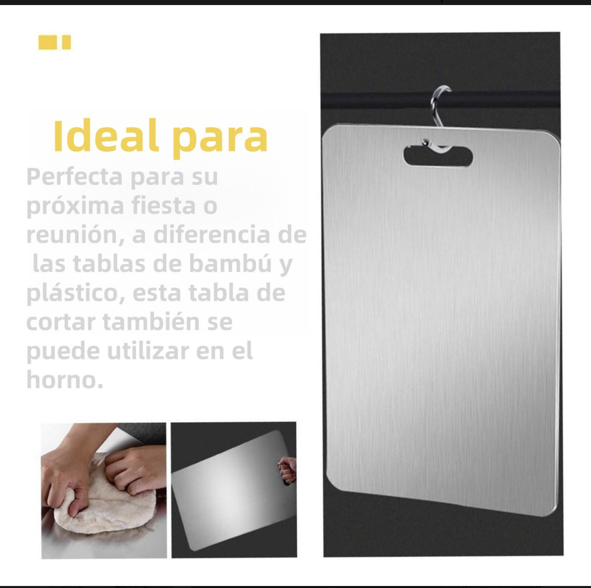 2pzs Tabla De Picar Verduras Frutas Acero Inoxidable Durable, Tabla Para Cortar Con 3 Tallas