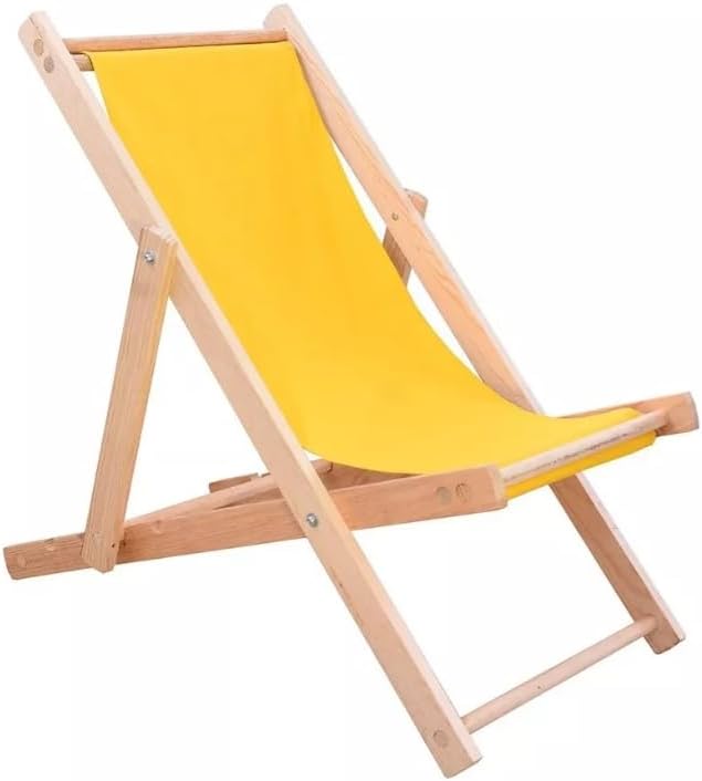 Silla Playa Plegable Jardín terraza Descanso Madera y Tela