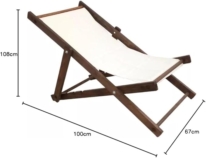 Silla Playa Plegable Jardín terraza Descanso Madera y Tela