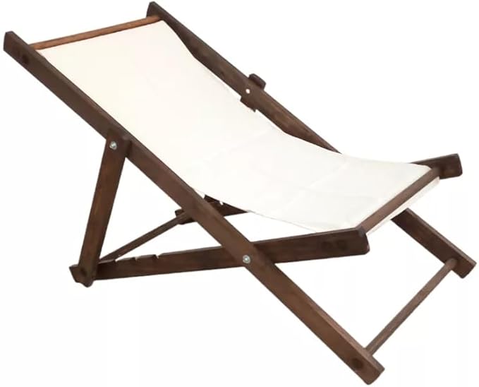 Silla Playa Plegable Jardín terraza Descanso Madera y Tela