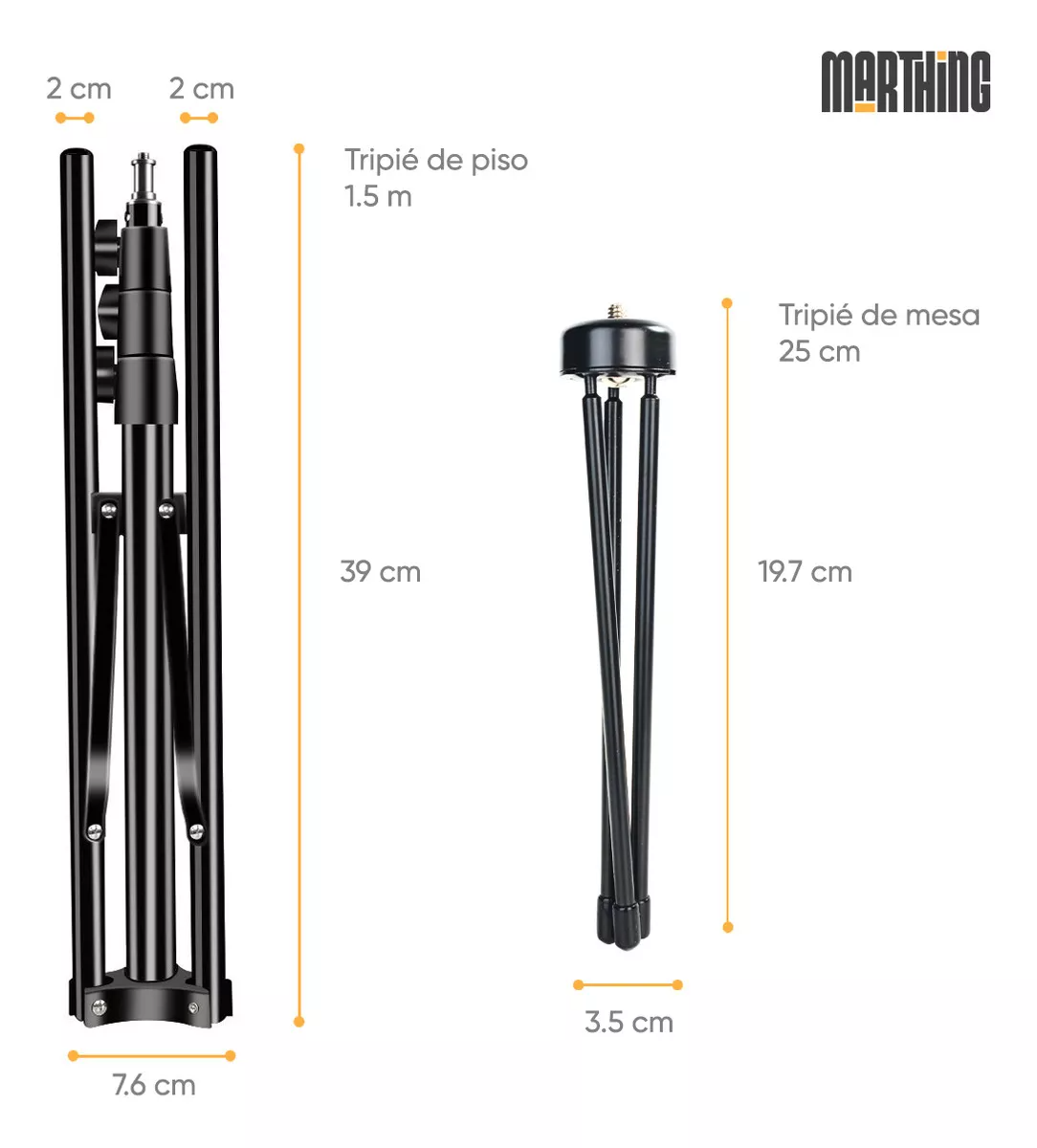 Aro Luz Led Profesional Tripie Maquillaje Video Fotografia Color De La Estructura Negro