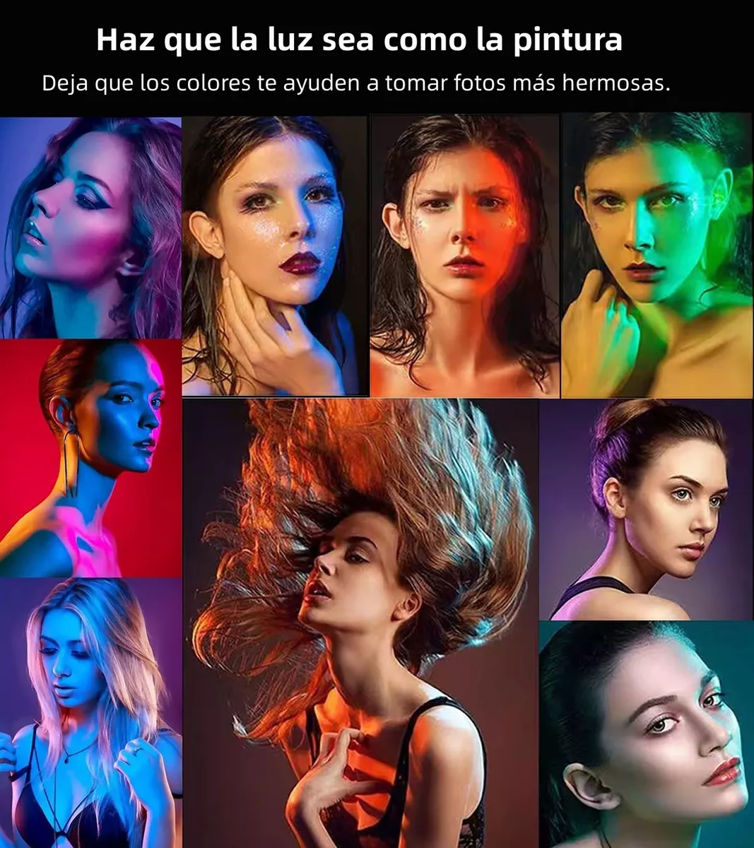 Kit De Iluminación Para Fotografía Con Softbox 51 Cm X 71 Cm, Kit De Softbox Rgb Con Bombilla Led De 3200-6000k Y Soporte De Iluminación Para Videos De Youtube Y Fotografía