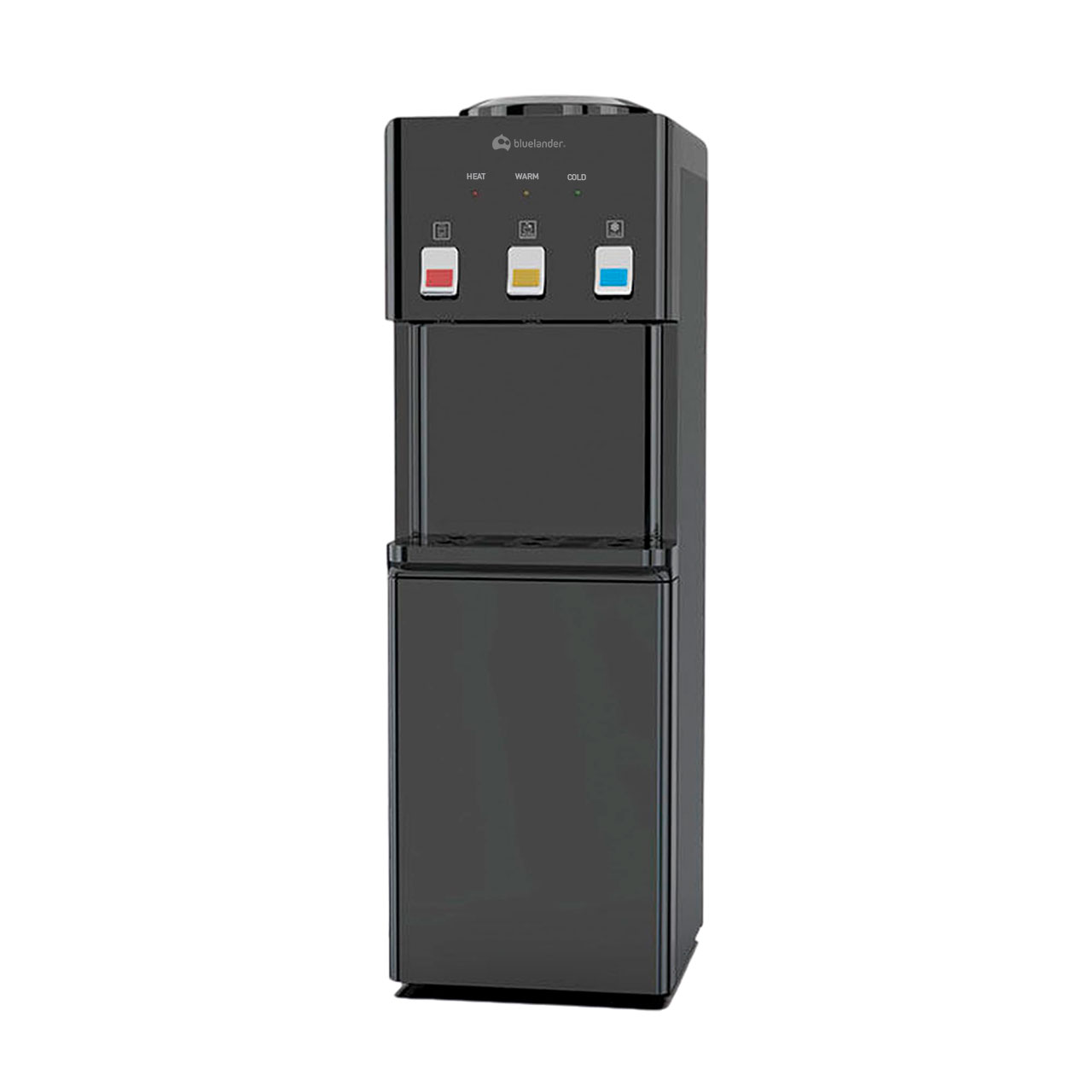 Dispensador de Agua Fría y Caliente, 3 Ajustes de Temperatura, Gabinete de Almacenamiento, Negro Bluelander