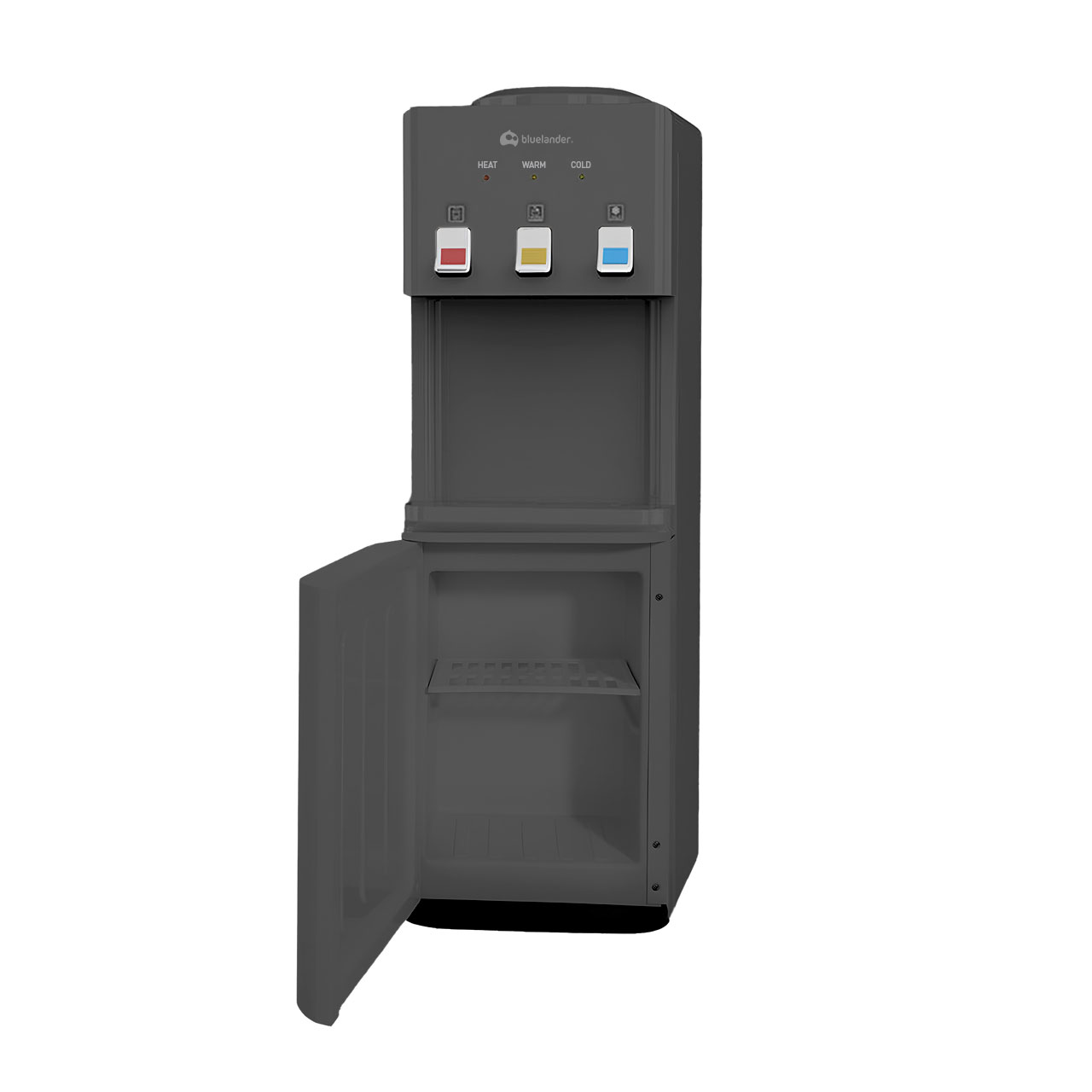 Dispensador de Agua Fría y Caliente, 3 Ajustes de Temperatura, Gabinete de Almacenamiento, Negro Bluelander