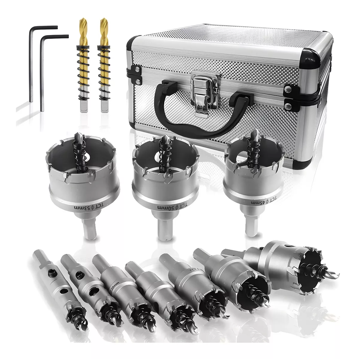 10 Brocas Sacabocado P/metal Duro Carburo Tungsteno 16-53 Mm