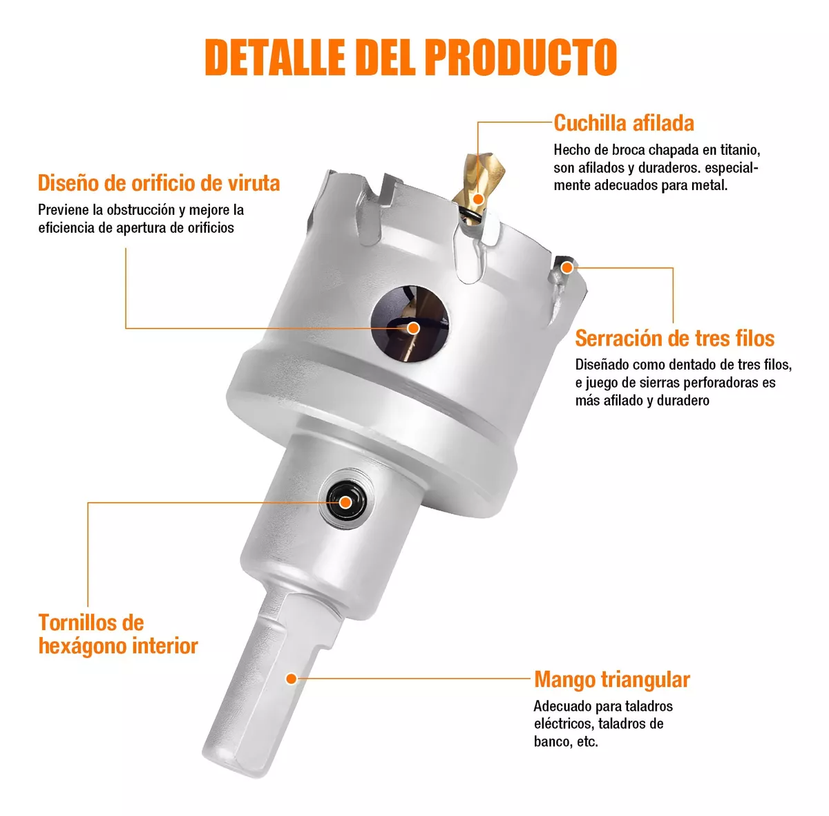 10 Brocas Sacabocado P/metal Duro Carburo Tungsteno 16-53 Mm
