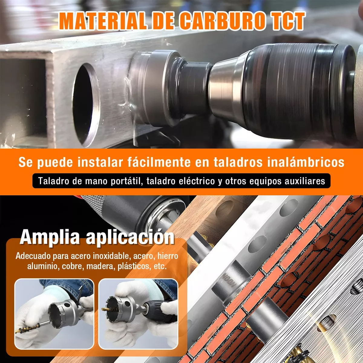10 Brocas Sacabocado P/metal Duro Carburo Tungsteno 16-53 Mm
