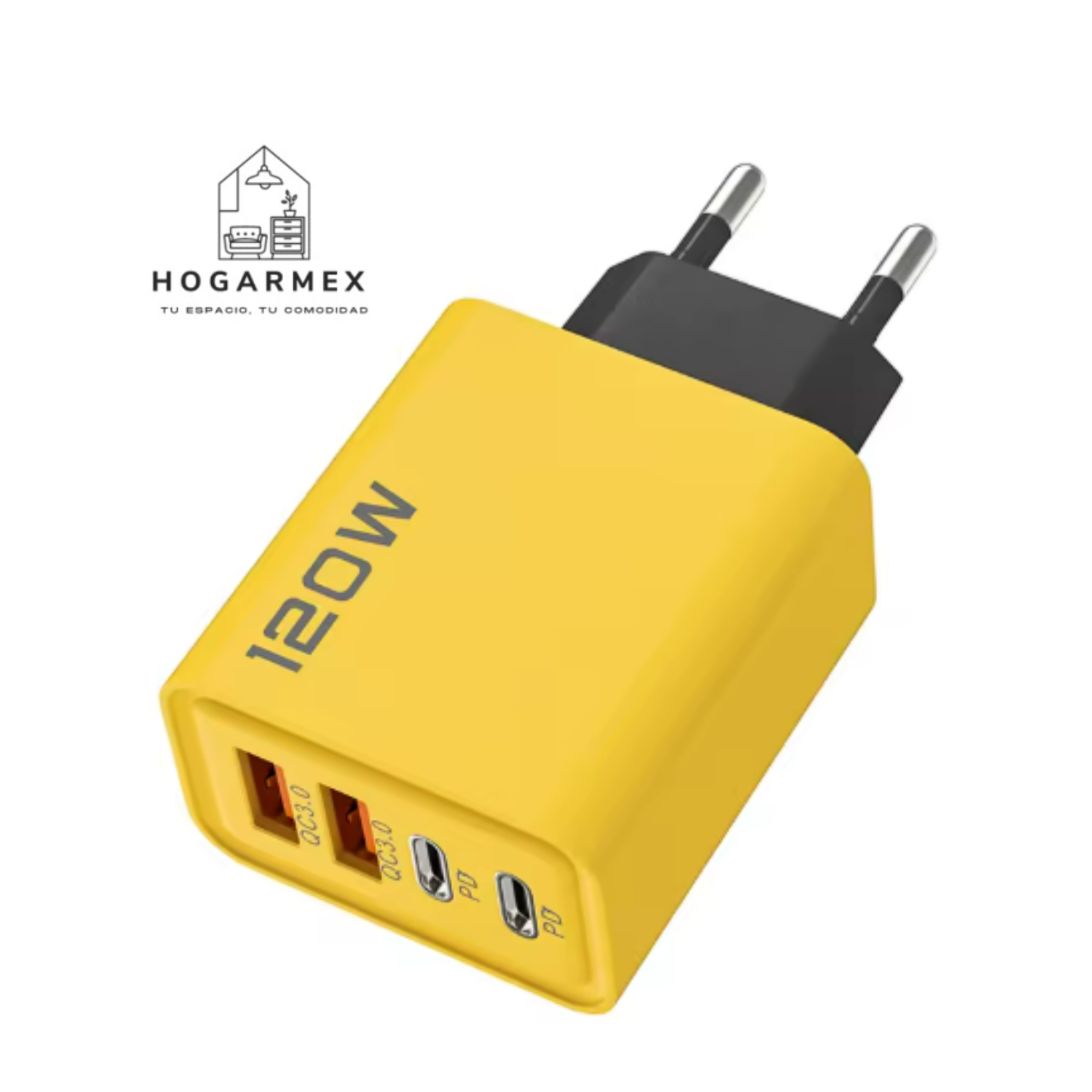Cargador USB Tipo C PD 4 Puertos | Carga Rápida 3.0 para iPhone 14,15,16, Samsung, Xiaomi y Huawei