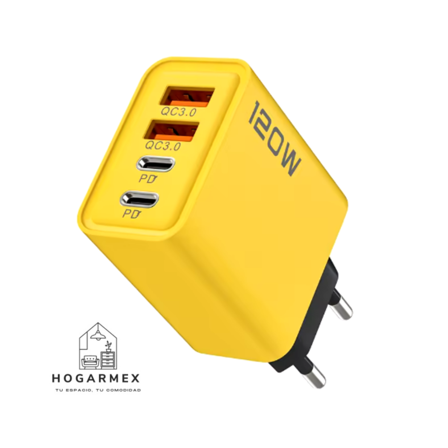 Cargador USB Tipo C PD 4 Puertos | Carga Rápida 3.0 para iPhone 14,15,16, Samsung, Xiaomi y Huawei