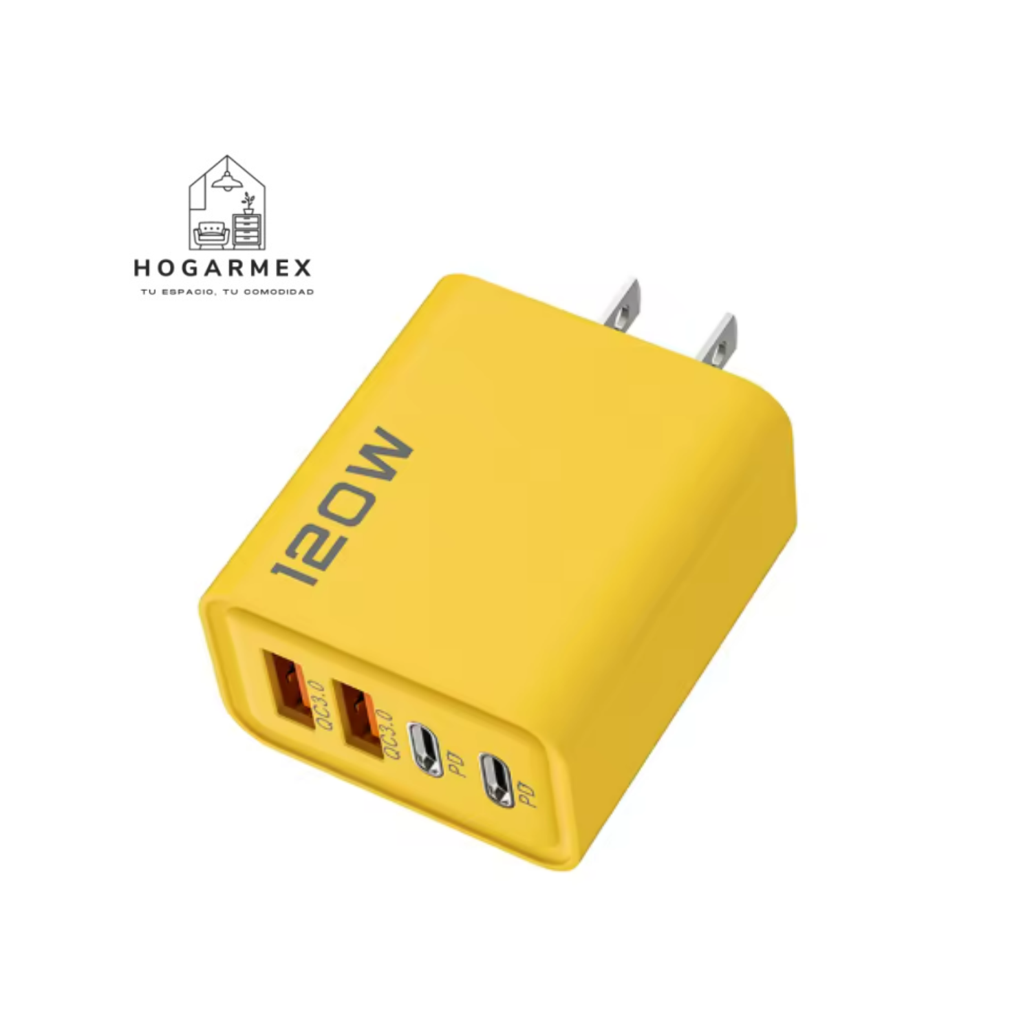 Cargador USB Tipo C PD 4 Puertos | Carga Rápida 3.0 para iPhone 14,15,16, Samsung, Xiaomi y Huawei