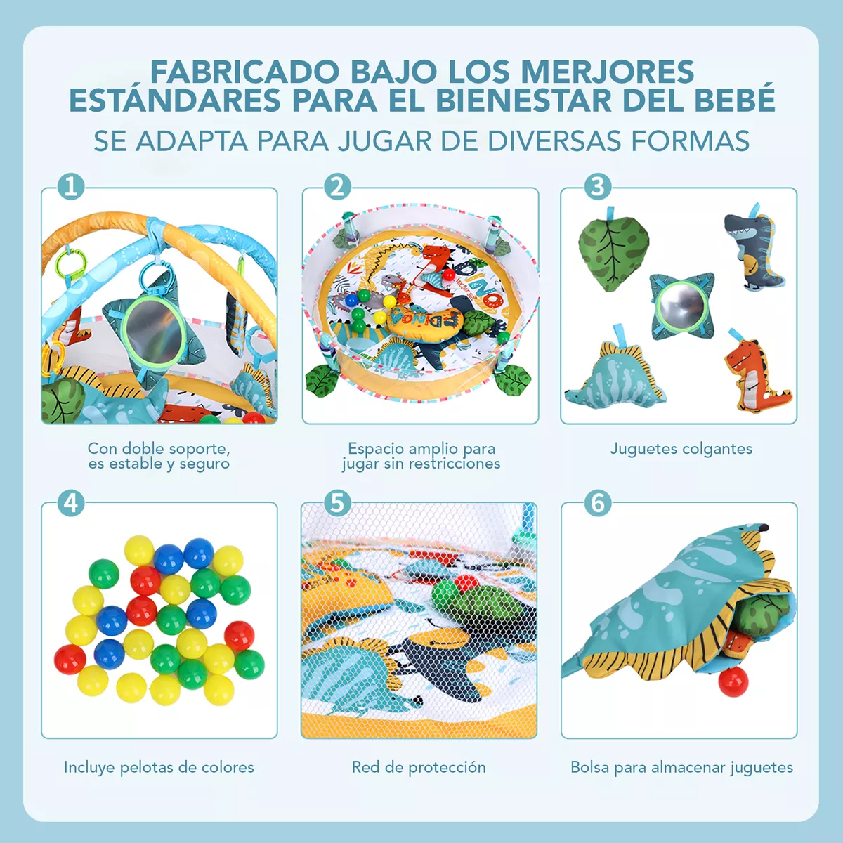 Gimnasio Bebé Interactivo Tapete Didáctico Infantil Nube