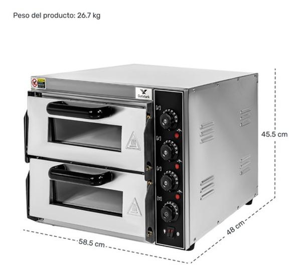 Horno Electrico Industrial Pizza Pan 40 Cm 300w 350°c Gutstark Home
