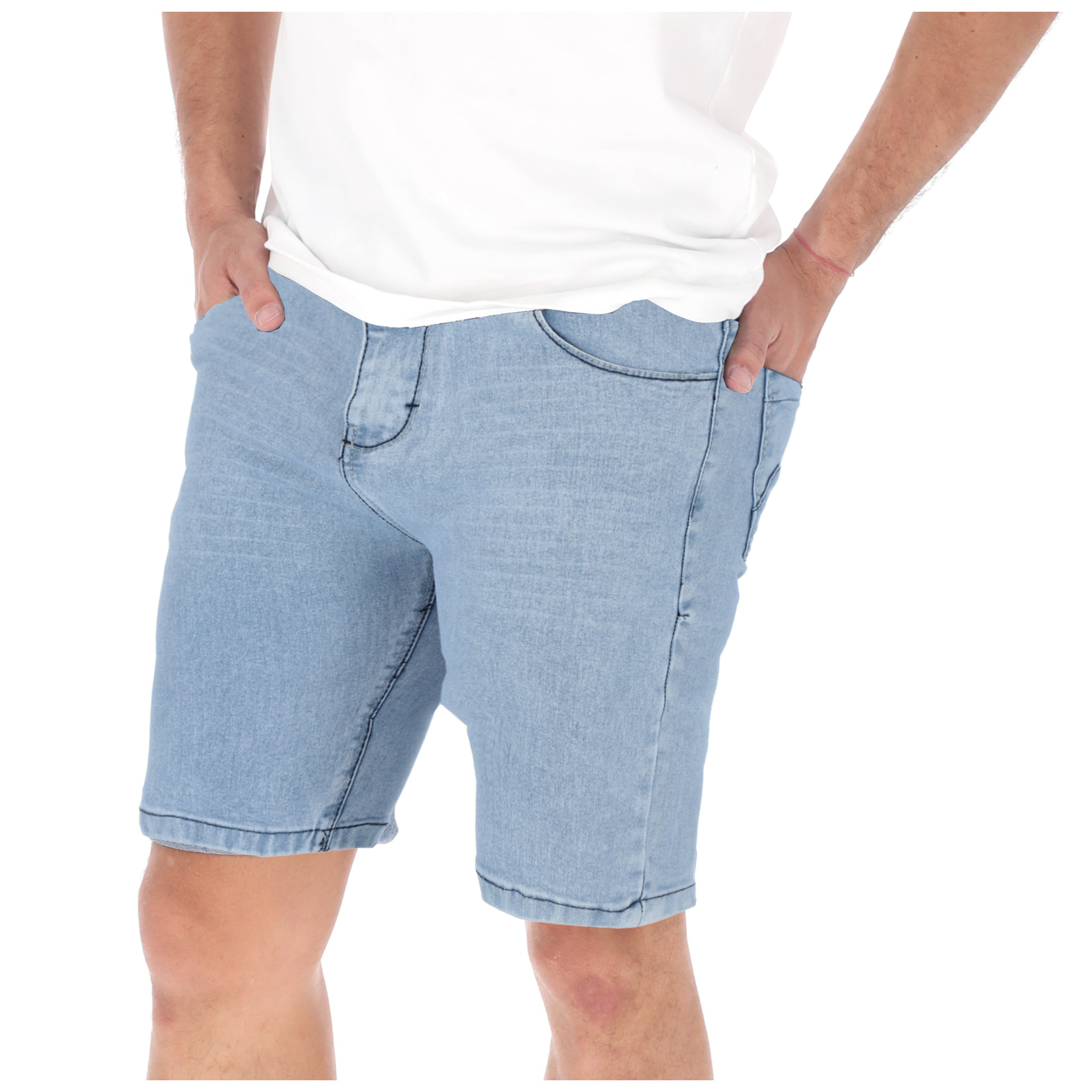 Bermuda De Mezclilla Color Azul Claro Para Hombre CHB Chili Beans Clothing Co.