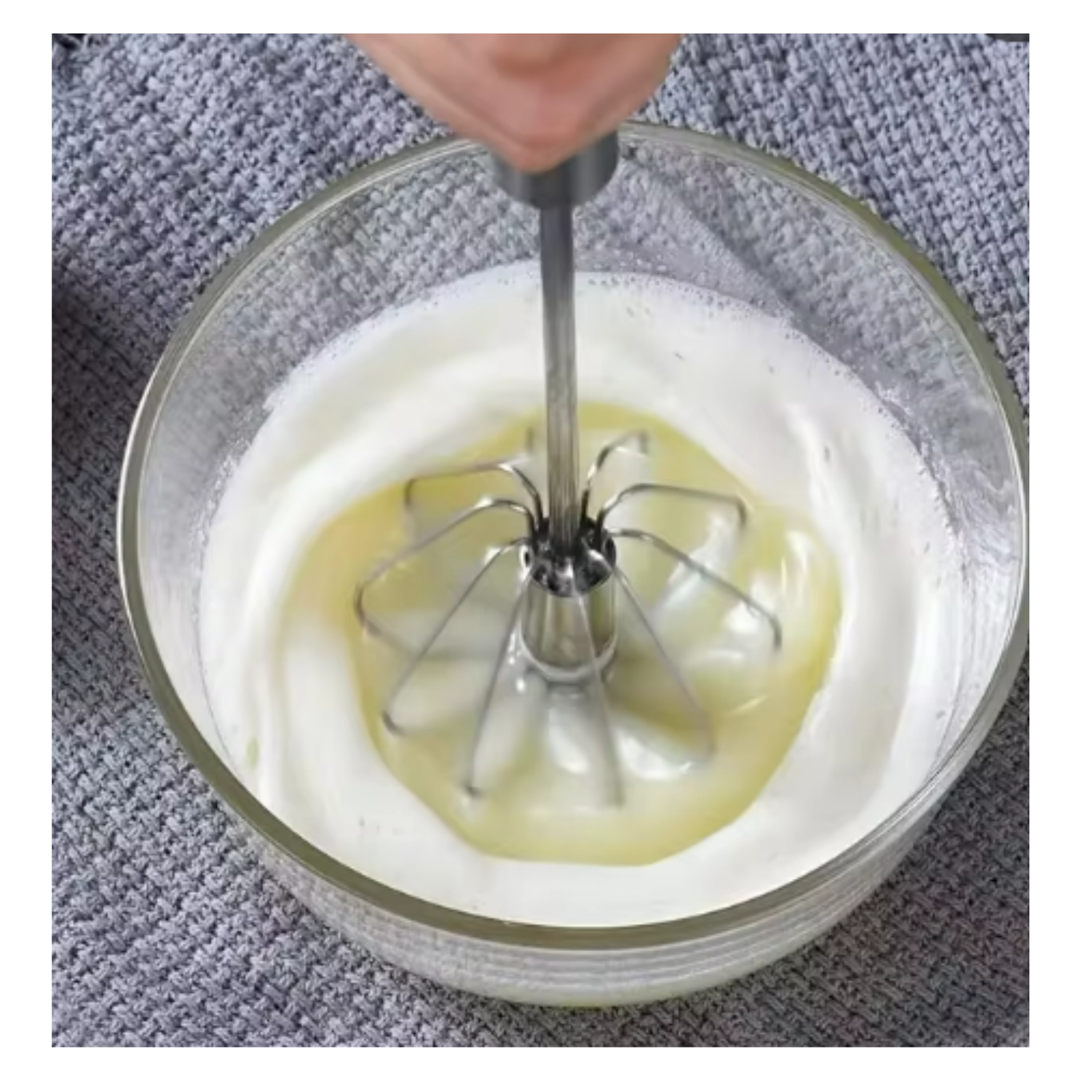 Batidor de Huevos Semiautomático de Acero Inoxidable  | Mezclador Manual y Agitador Giratorio Automático