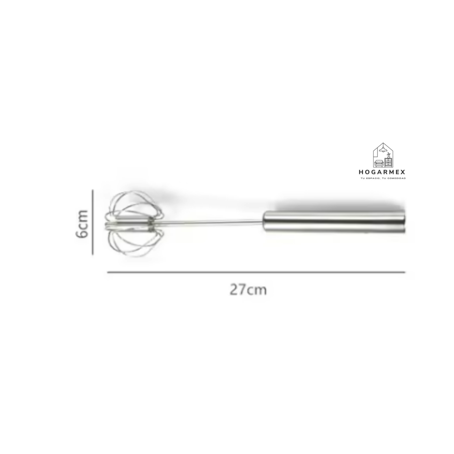 Batidor de Huevos Semiautomático de Acero Inoxidable  | Mezclador Manual y Agitador Giratorio Automático