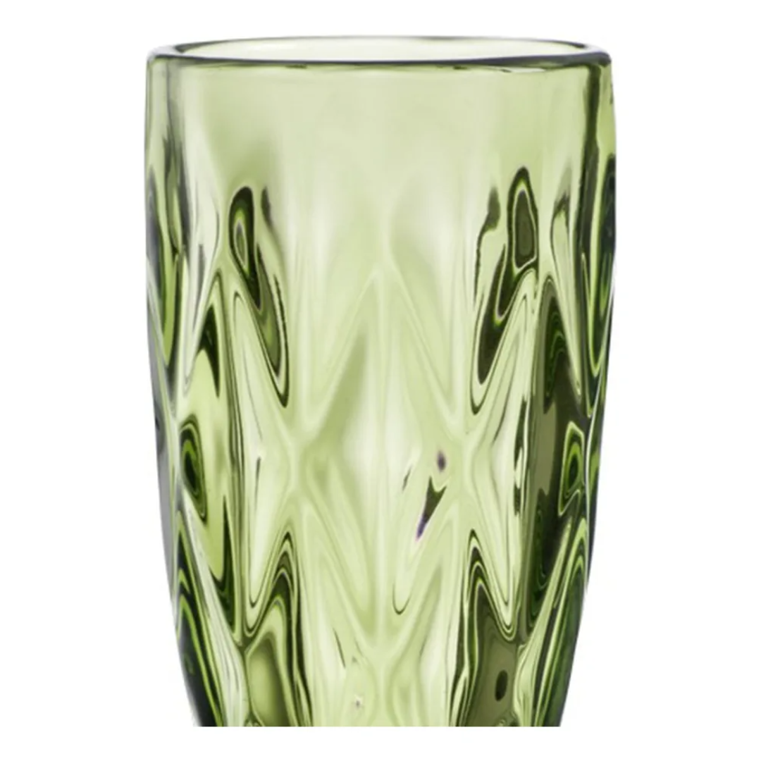 Juego 6 Copas De Champaña Vidrio Cristal Color Flauta 170ml Color Olivo