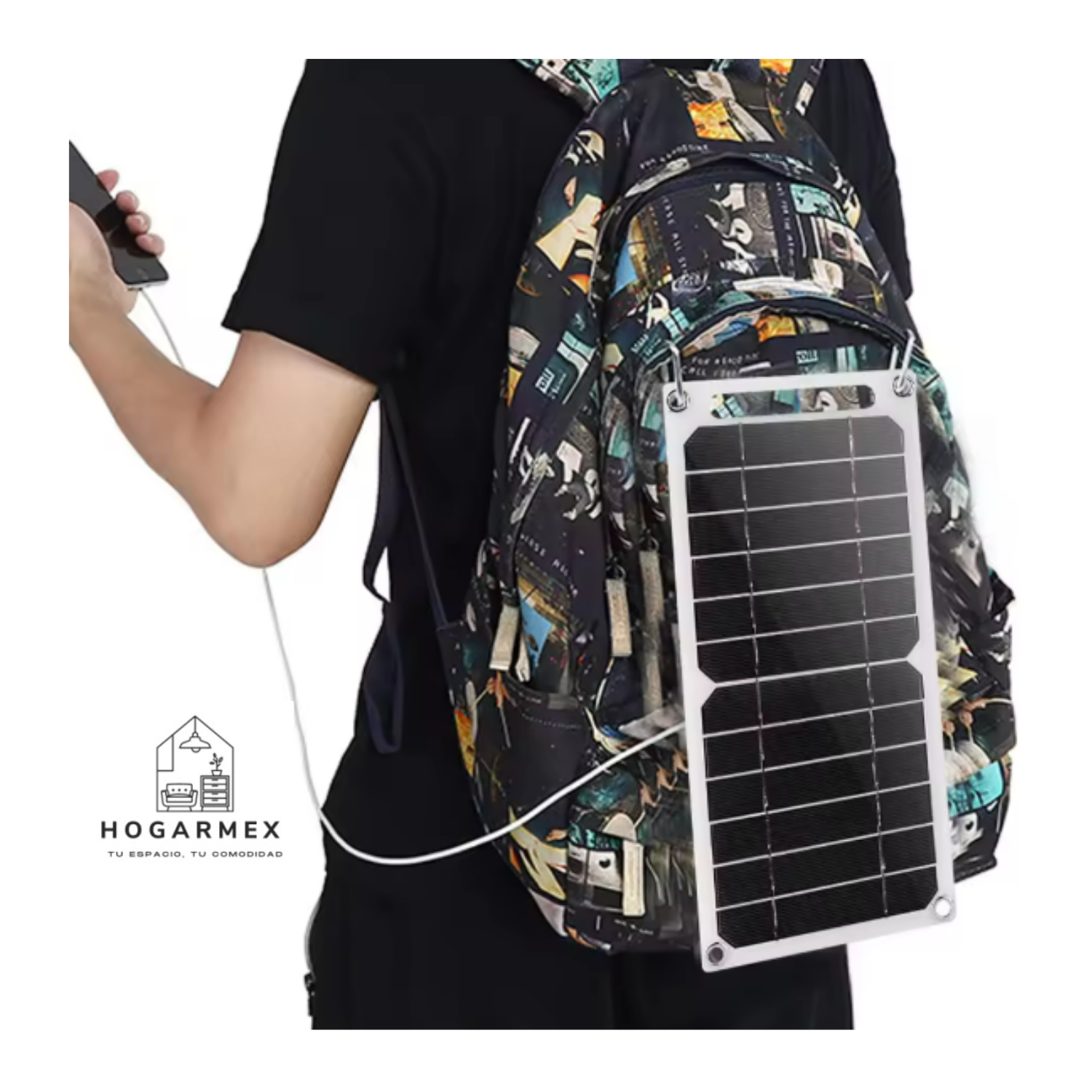 Panel Solar Portátil  Bateria 5-35W | Impermeable con USB — Ideal para Camping, Senderismo y Carga de Celulares