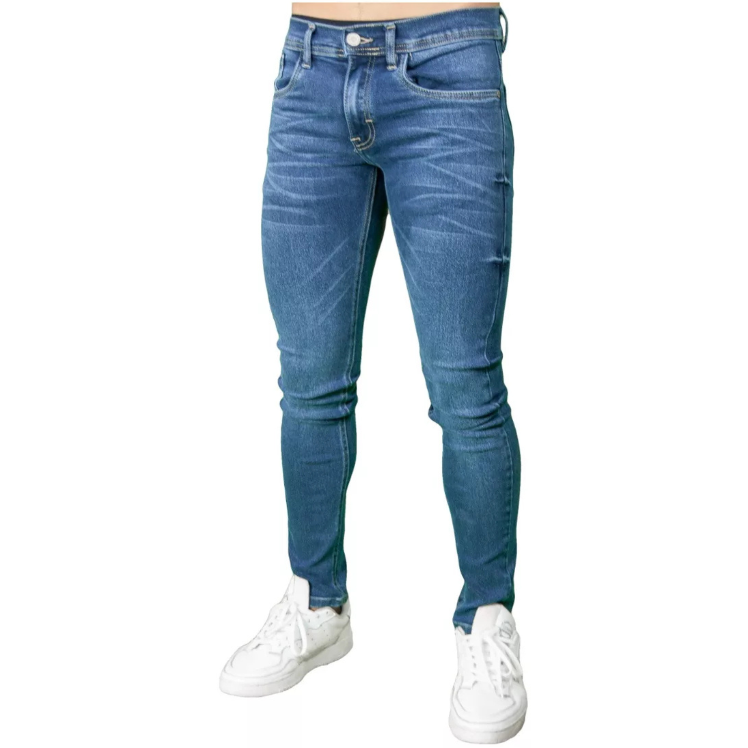 Pantalones Jeans Skinny Azul Marino Para Hombre
