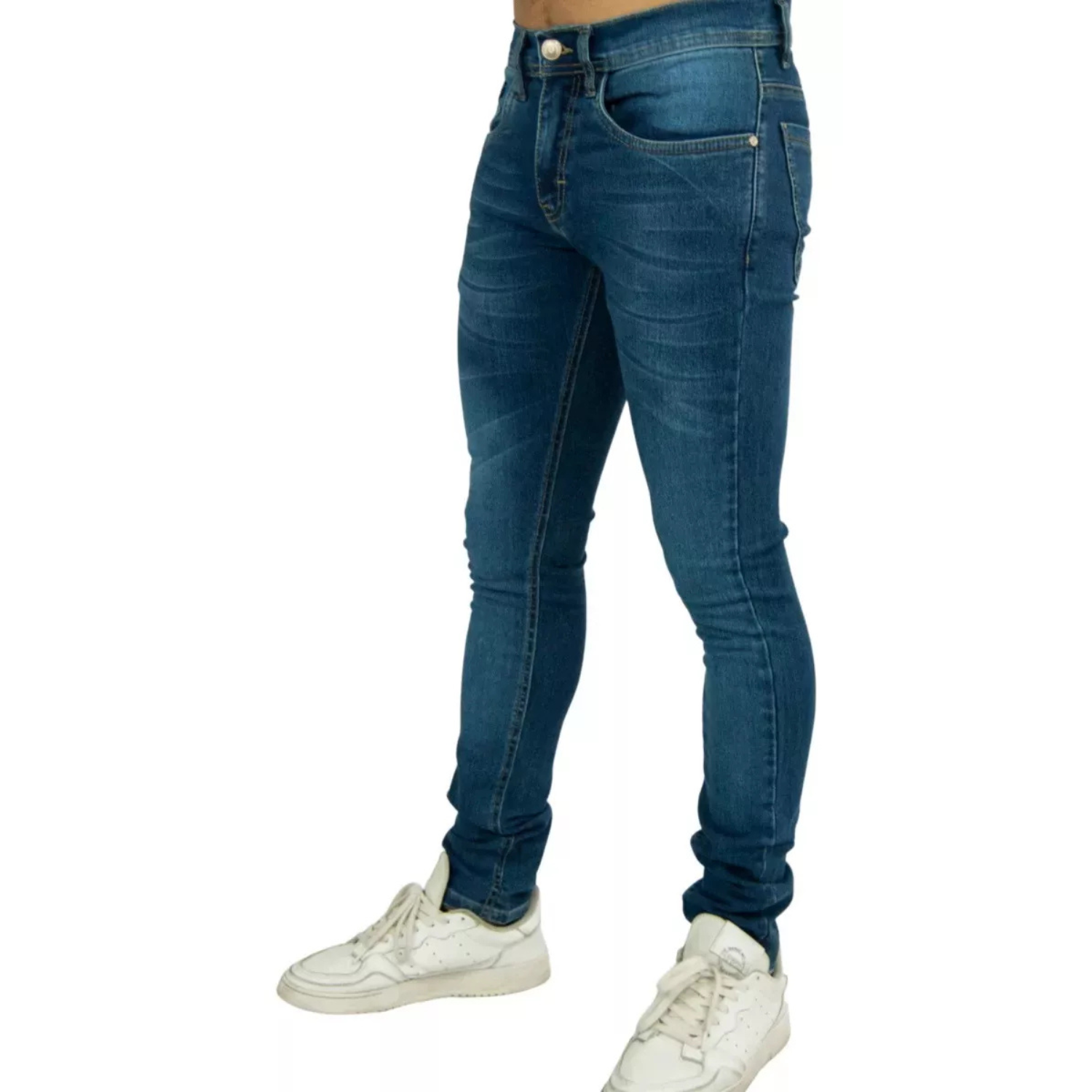 Pantalones Jeans Skinny Azul Oscuro Para Hombre