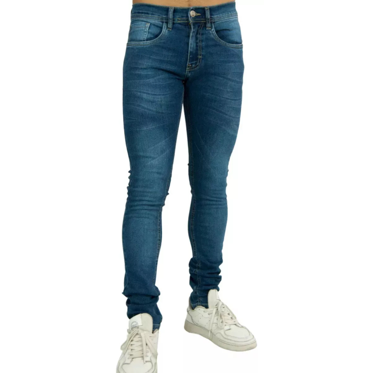Pantalones Jeans Skinny Azul Oscuro Para Hombre