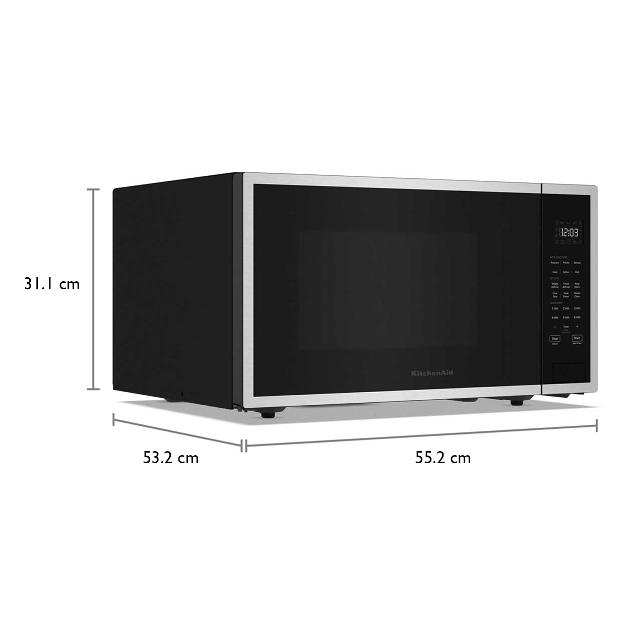 Microondas de Encimera KitchenAid KMCS522RPS con Función de Air Fry (Reemplaza KMCC5015GSS)