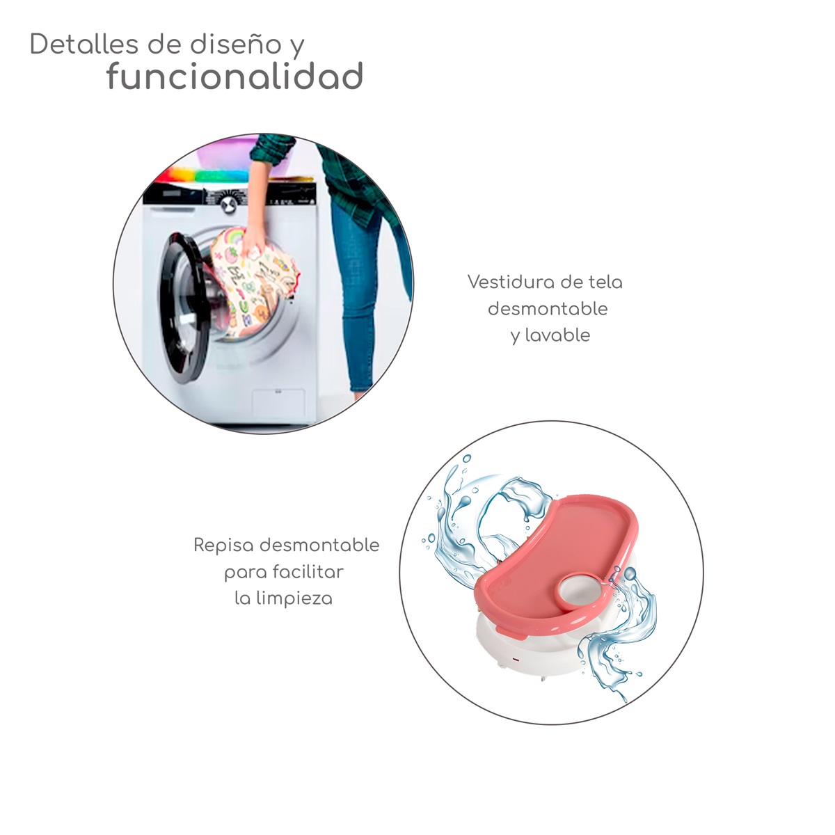 Periquera para Bebe Silla Alta para Comer Escritorio MSI  - Rosa